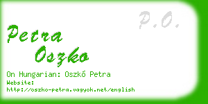 petra oszko business card
